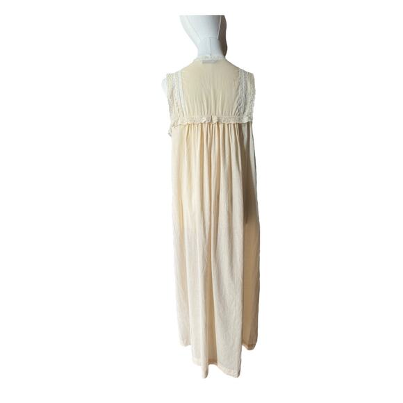 Vintage 50's Christian Dior cream & pink lace long nightgown size small - Picture 9 of 16
